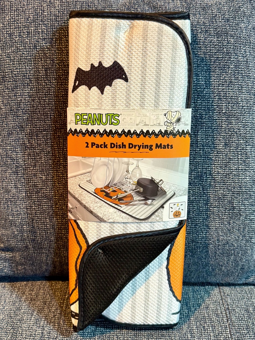 Peanuts Snoopy & Woodstock Halloween Two Pack Dish Drying Mats BRAND NEW!!